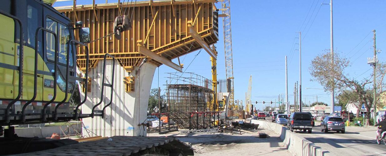 construction of bridge beams for Gateway Expressway