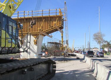 construction of bridge beams for Gateway Expressway