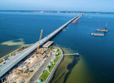 aerial view of Pensacola Bay Bridge