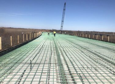 concrete wire mesh framing for Dallas Parkway project