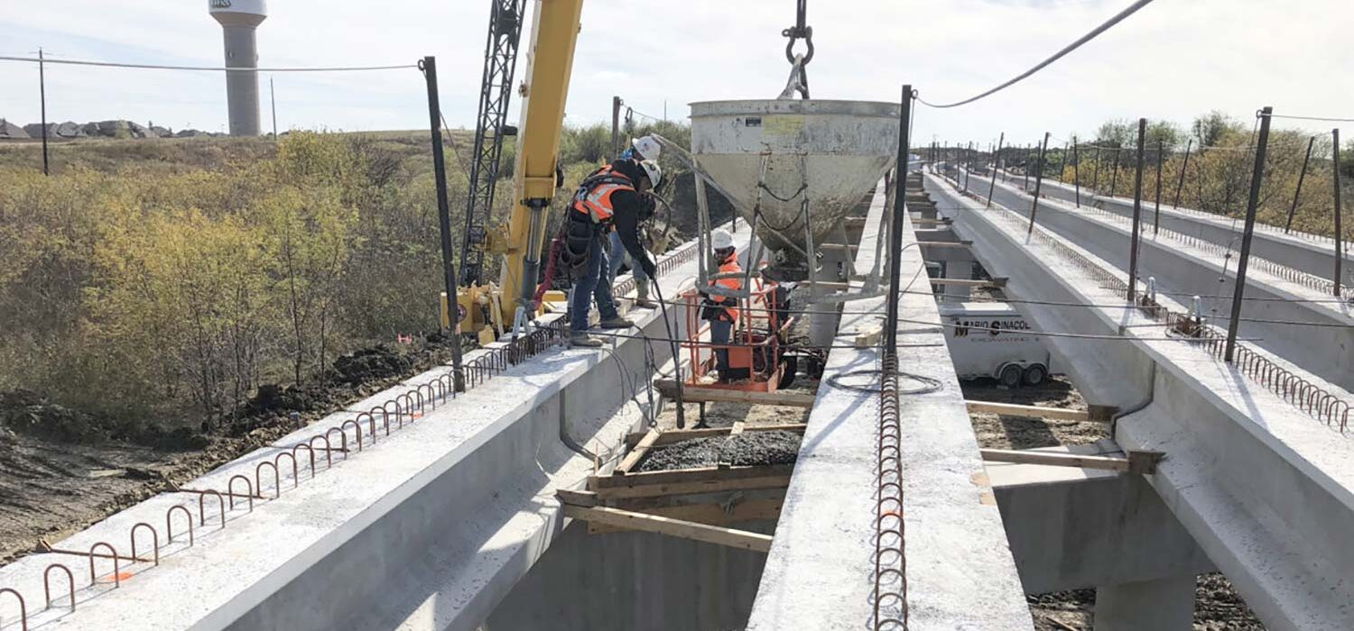 concrete construction of structure for Dallas Parkway US 380 to FM 428