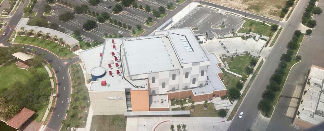 McAllen Performing Arts Center aerial view from above