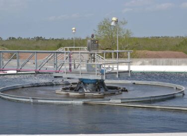 wastewater clarifier at McAllen South Wastewater Treatment Plant
