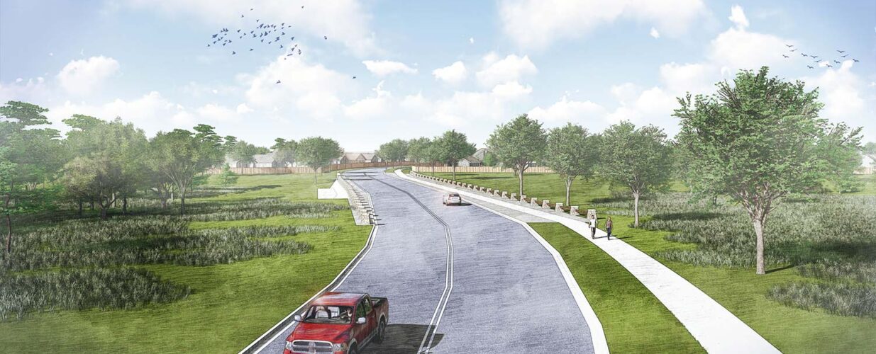 rendering of road at Cross Creek Community