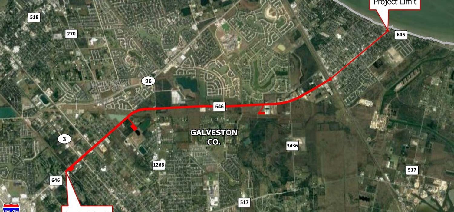 project map of FM 646 project limits