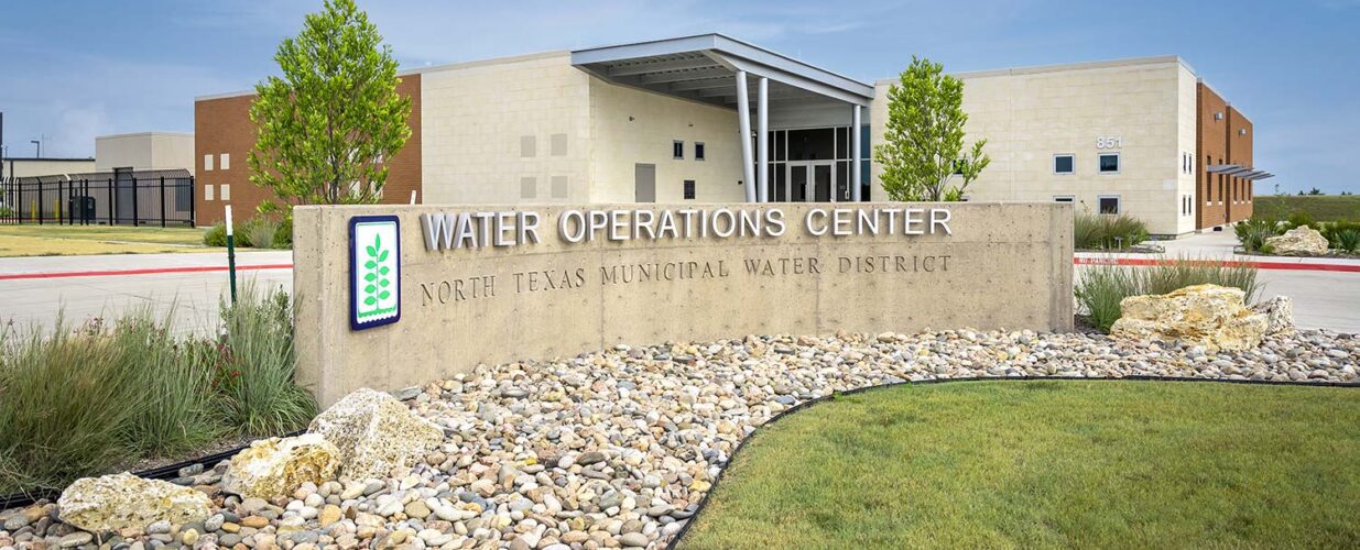 Water Operations Center entry sign for North Texas Municipal Water District