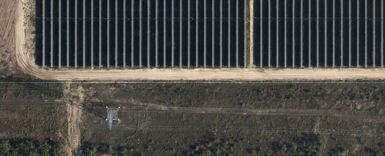 Galloway 1 aerial image close view of solar panels survey photo