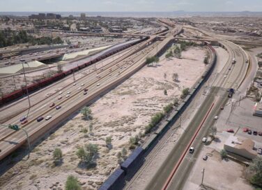 Border West Expressway aerial view of roadway