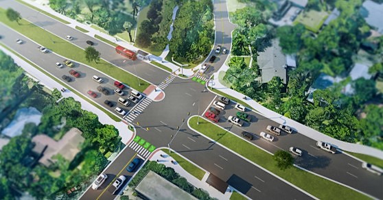 digital aerial rendering of Airport Blvd Austin intersection