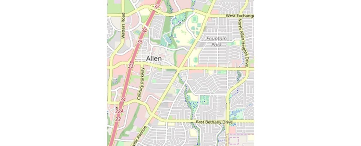 map of Allen street sign inventory