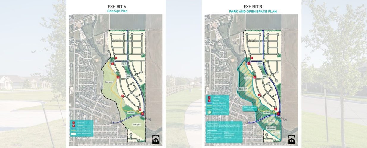 Exhibit A and B concept and park open space plan maps Cross Creek Master Plan Community