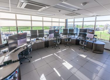DWU Flood Control Operations Center computers and chairs