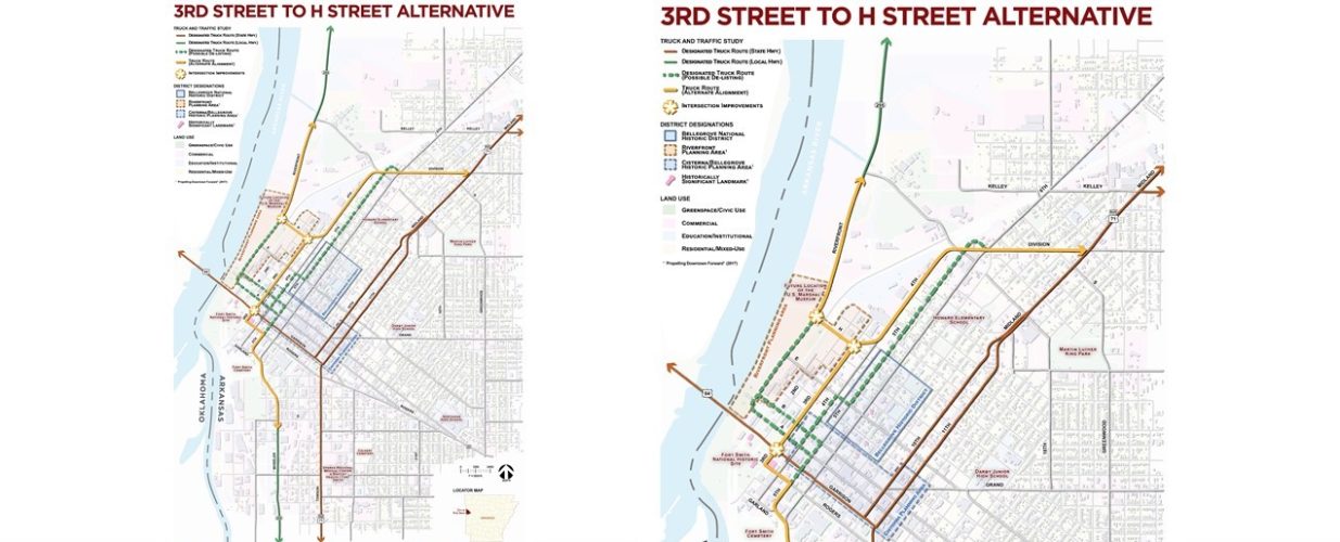 3rd Street to H Street alternative map Ft Smith Truck and Traffic Study