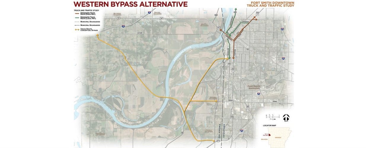 western bypass alternative map Ft Smith Truck and Traffic Study