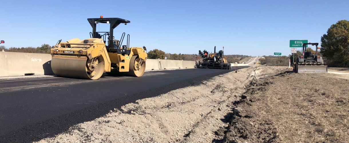 road paving for IH 35E widening project