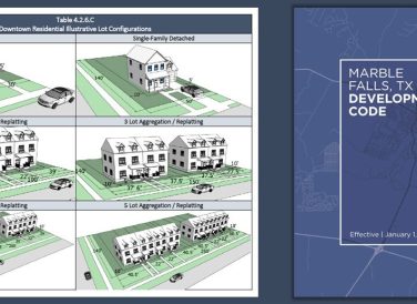 downtown residential illustration lot configurations for Marble Falls