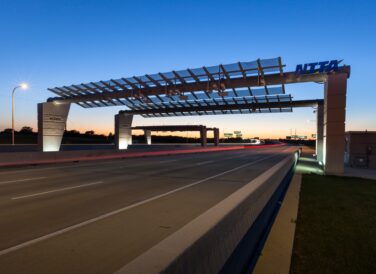 tollway station at dusk at PGBT Eastern Extension
