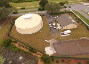 Plantation wastewater treatment plant aerial view