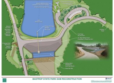 TPWD Bastrop Lake Dam Reconstruction map
