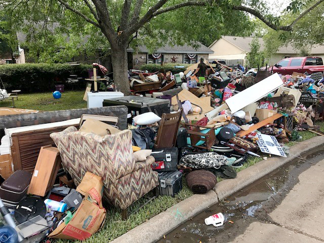 Waterlogged furniture and other belongings now litter Houston streets as cleanup continues following the devastating flooding caused by Hurricane Harvey.