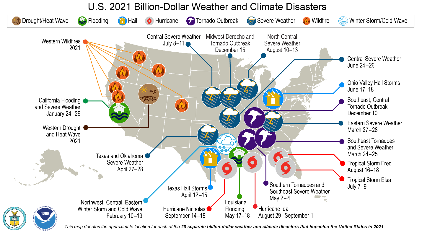 Weather Climate Disasters in 2021