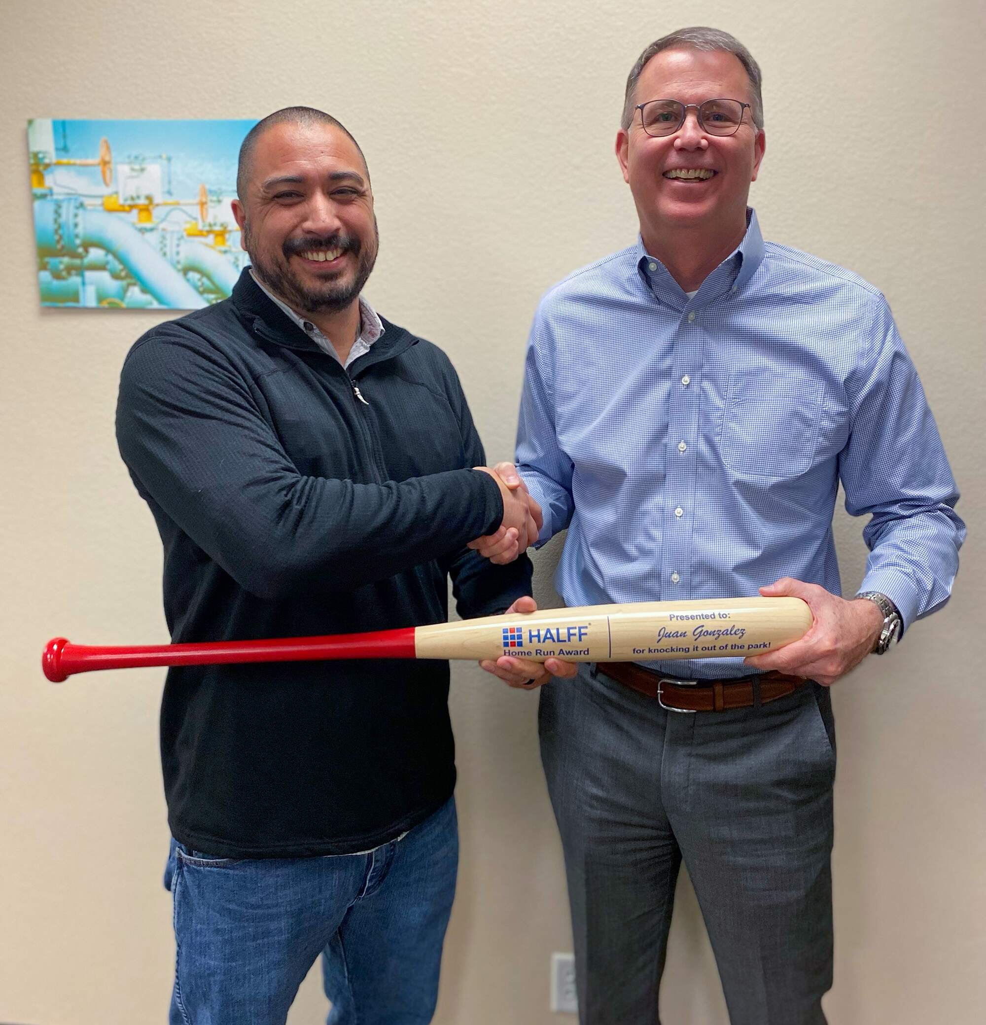 Survey Team Leader Juan Gonzalez Awarded Halff's Home Run Award - Halff