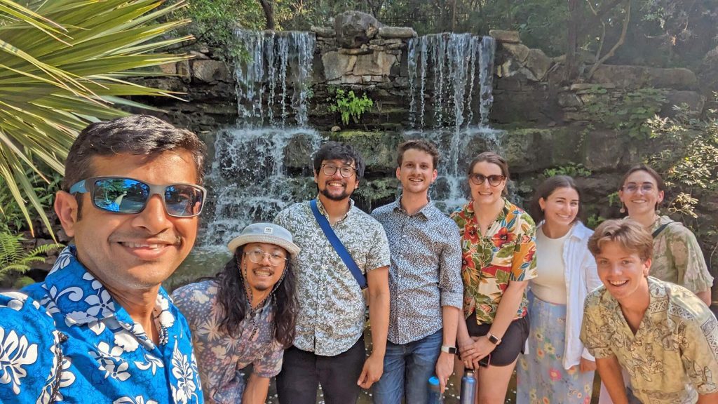 Austin South Water Resources/GIS team taking a selfie at Zilker Botanical Garden