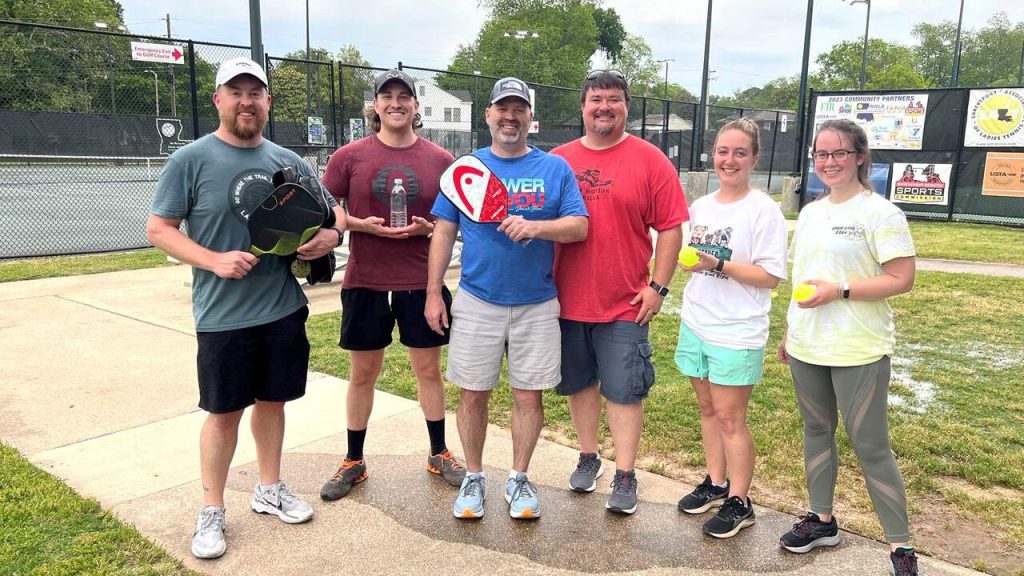 Halff Shreveport employees playing pickball together