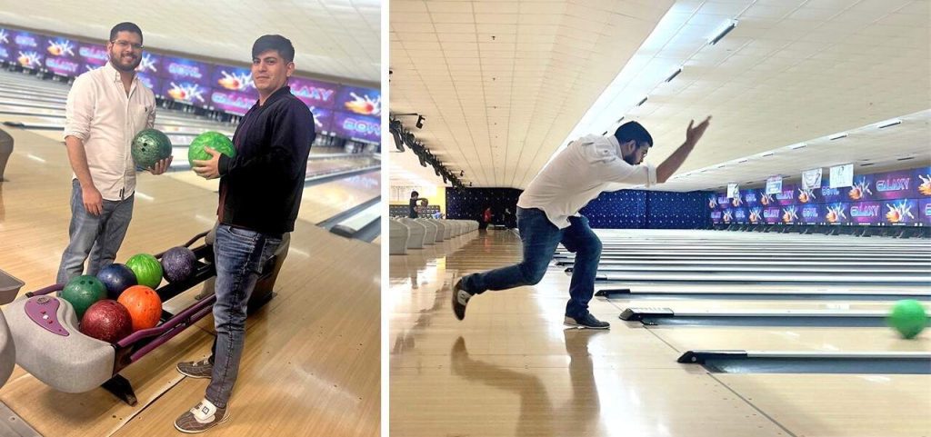 Employees from Halff's Browsnville office bowling togehther