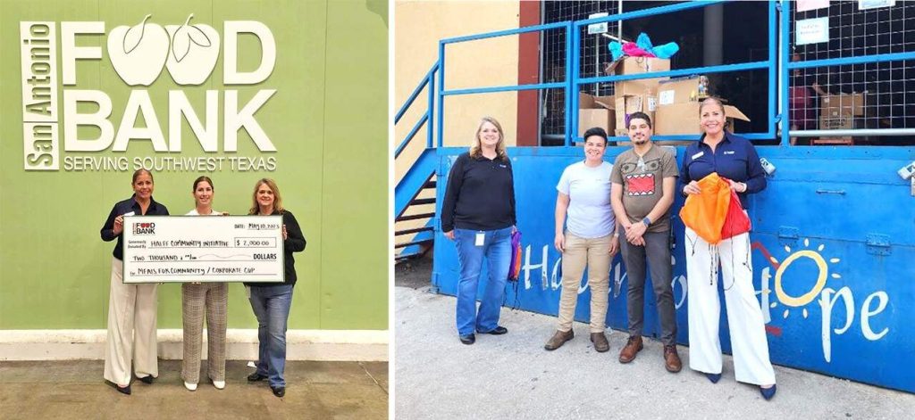 Halff San Antonio HCI volunteers delivering donations to San Antonio Food Bank and Haven for Hope