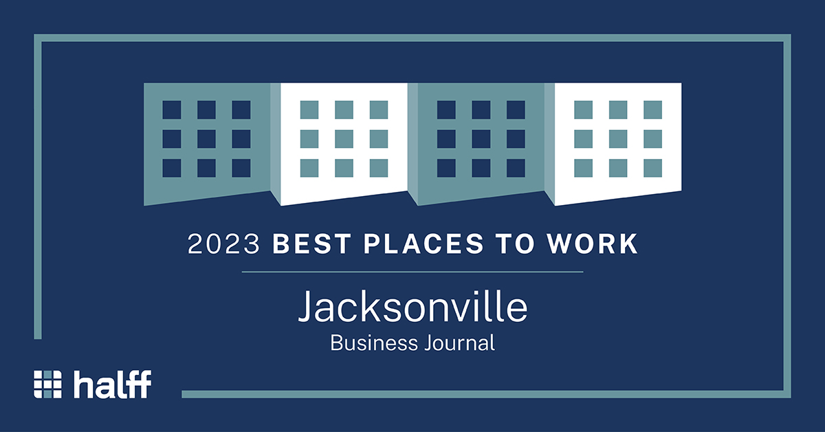 Halff Jacksonville Florida Best Places to Work Award graphic 2023