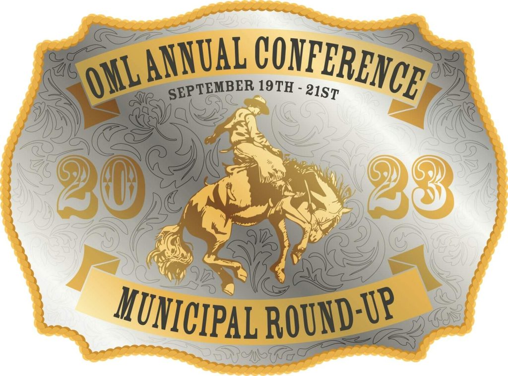 2023 Oklahoma Municipal Leage Annual Conference badge logo