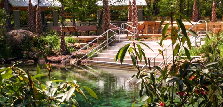 Econfina Springs natural azure blue spring pool in Florida