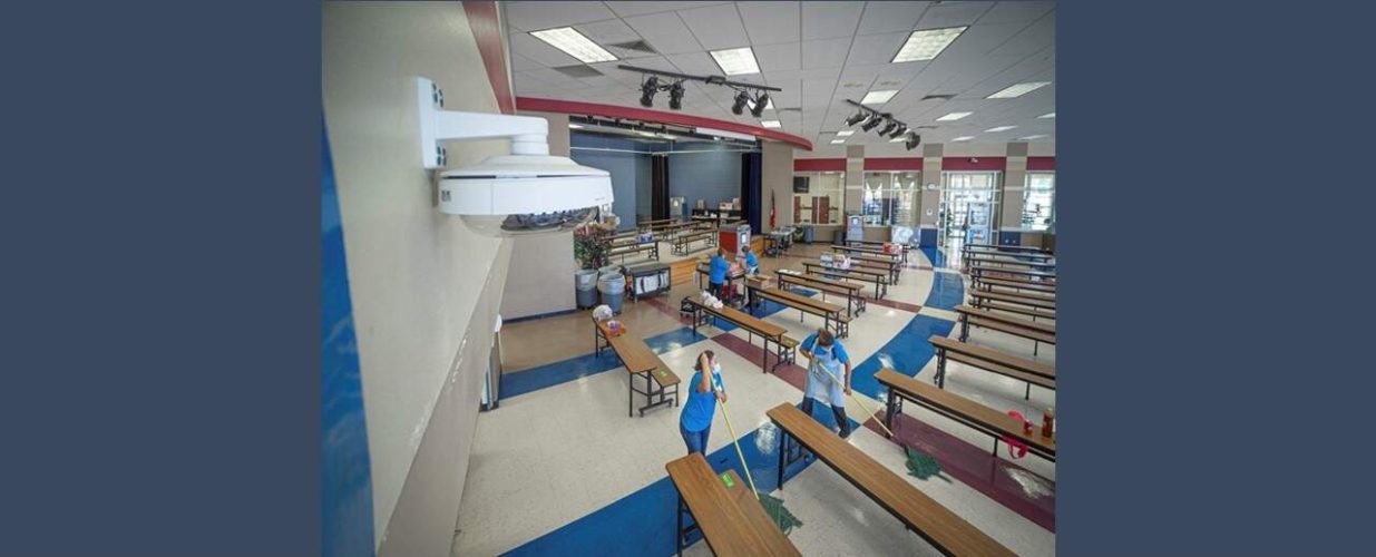 Video surveillance system inside of McAllen ISD middle school cafeteria