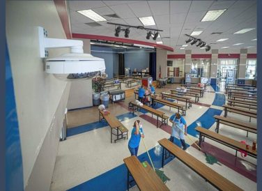 Video surveillance system inside of McAllen ISD middle school cafeteria