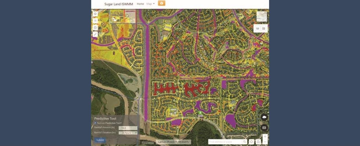 integrated stormwater management model map for Sugar Land, Texas