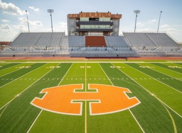 football field at Hutto ISD Memorial Stadium in Hutto, TX