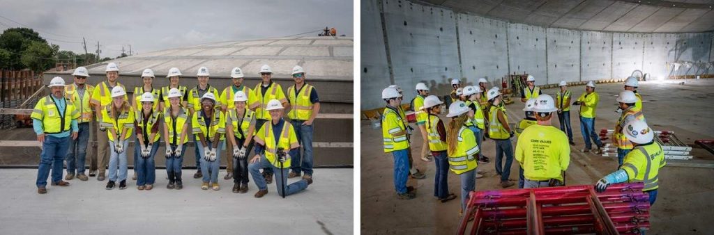 Richardson Halff interns at a site visit in 2024 at the water tank/pump storage